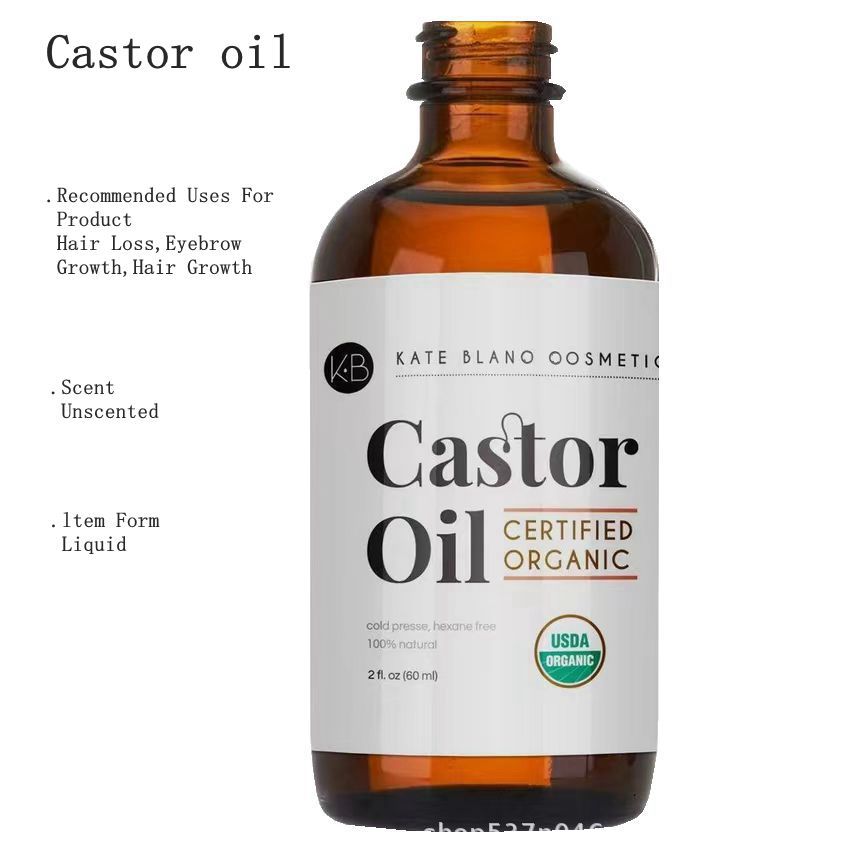 Cross-Border Castor Oil Castor Oil Eyelashes Eyebrows Hair Care Organic Oil No Acne 60ml